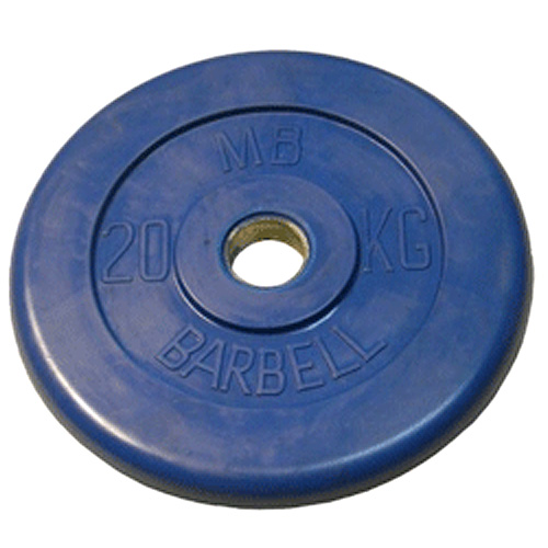 Диск для штанги MB Barbell цветной d-26 мм, 20 кг