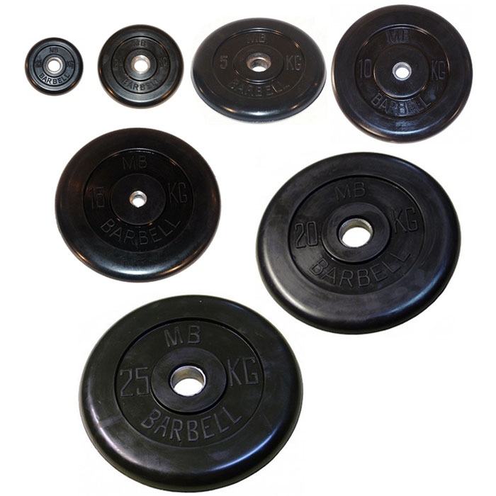 Диск для штанги MB Barbell d-26 мм, 15 кг