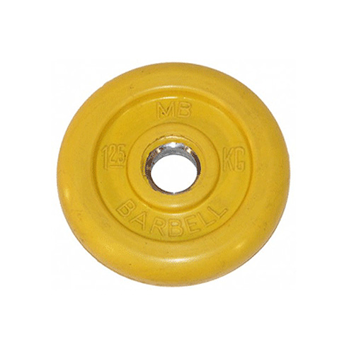 Диск для штанги MB Barbell цветной d-51 мм, 1,25 кг